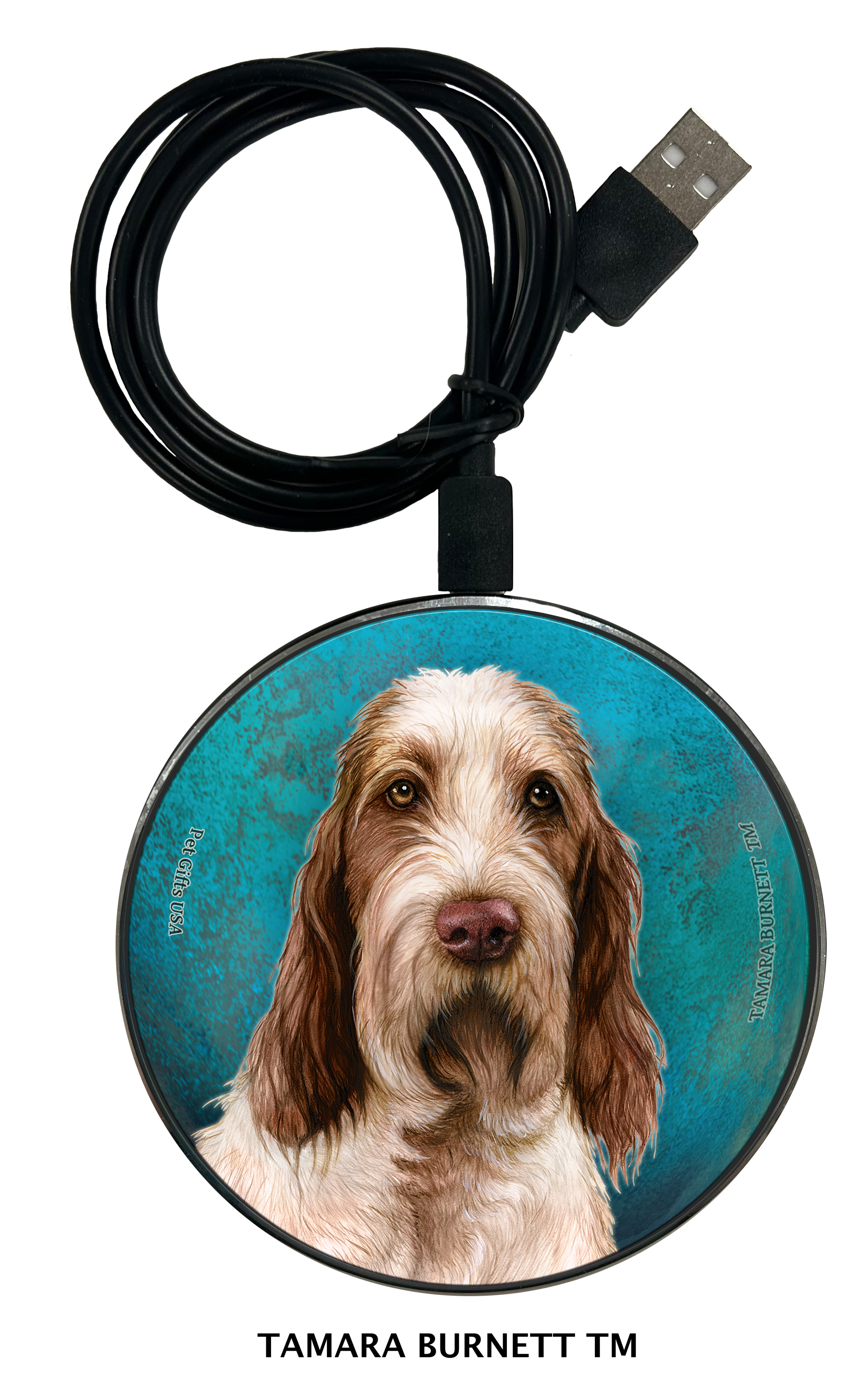 An image of product 30029 - Spinone Italiano Brown and White - Zoomies Phone Charger